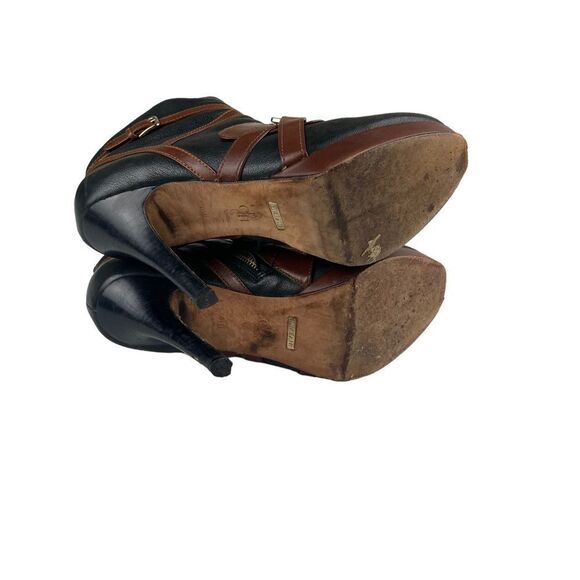 Cole Haan Nike Air Carolyn Black Brown Platform Stiletto Ankle Boots - Picture 7 of 7